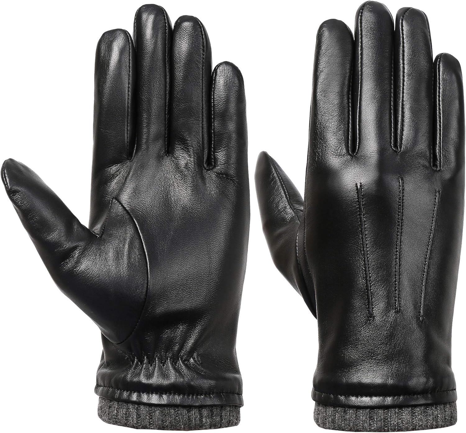 251225055628198_1 isilila Italian Sheepskin Leather Gloves for Men, Winter Warm Fleece Lined Touch Screen Driving Gloves - Image 1